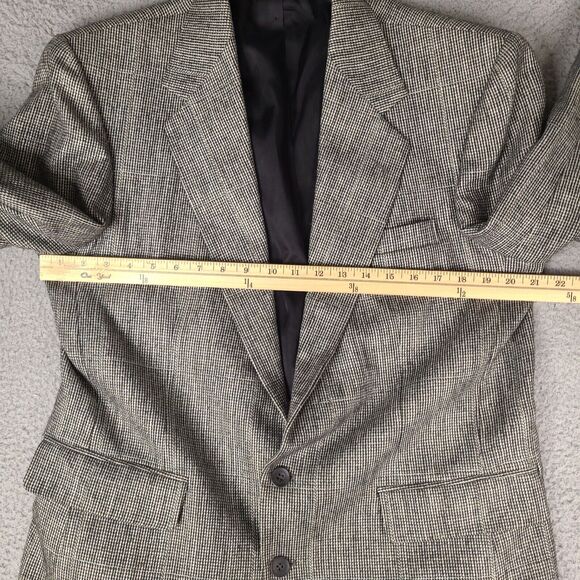 Haggar Imperial Blazer Mens 40L Gray Houndstooth‎ Wool Vintage USA Made - Picture 9 of 16